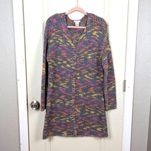Sundance | Gray Multicolor Fair Isle Cardigan Sweater Size Medium - Picture 1 of 6
